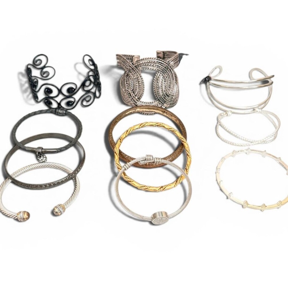 Lot of 11 Fashion Bracelets Bangle Cuff Twisted Wire Paparazzi Anne Klein